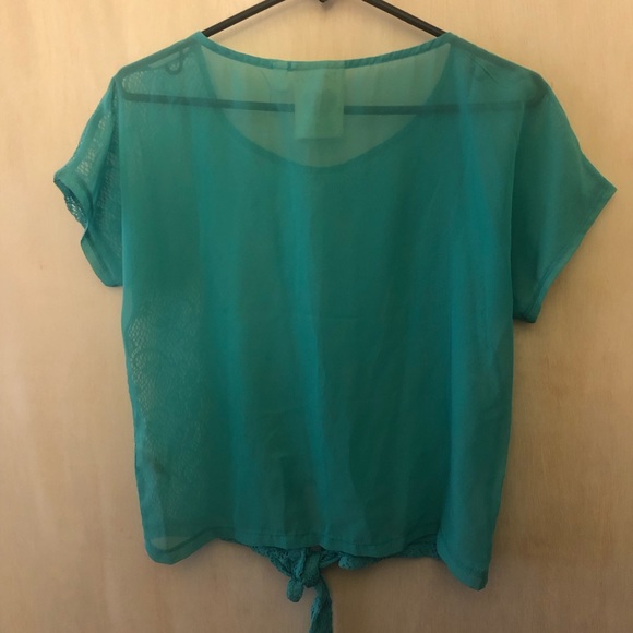 Derek Heart Teal Blouse Size L - Picture 2 of 4